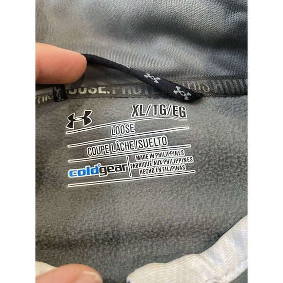 Mens Under Armour Size XL Storm Gray Full Zip Jacket Cold Gear Loose - Picture 3 of 9
